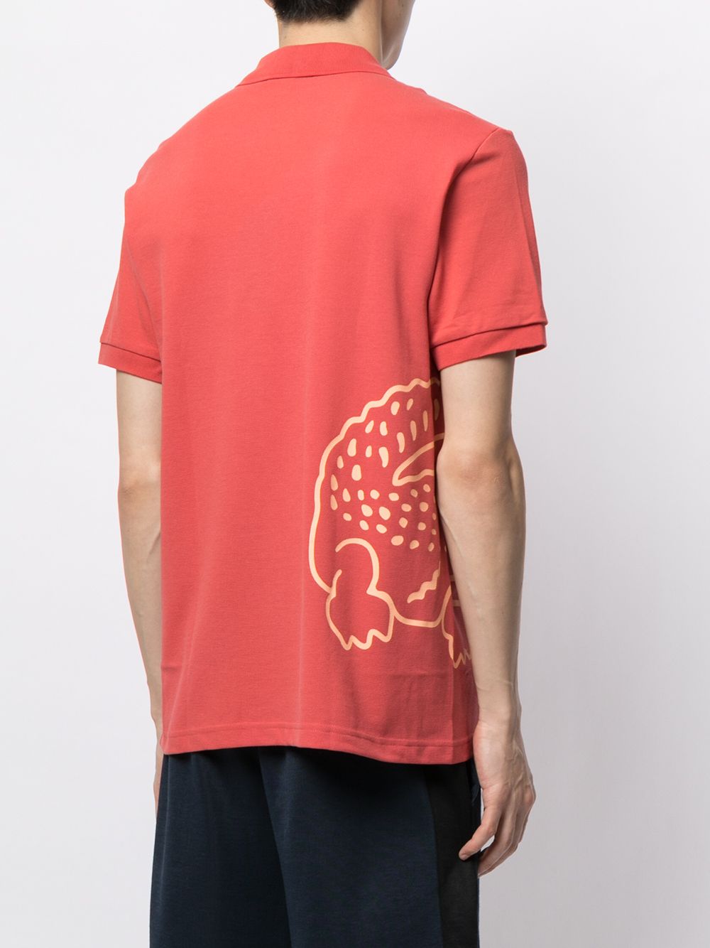 LACOSTE LOGO-PRINT SHORT-SLEEVED POLO SHIRT