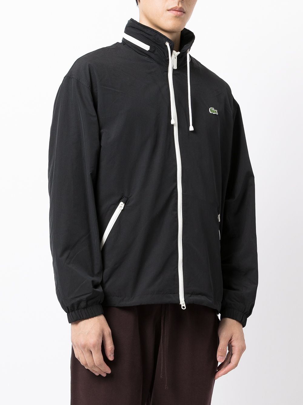 LACOSTE LOGO-PATCH HOODED JACKET