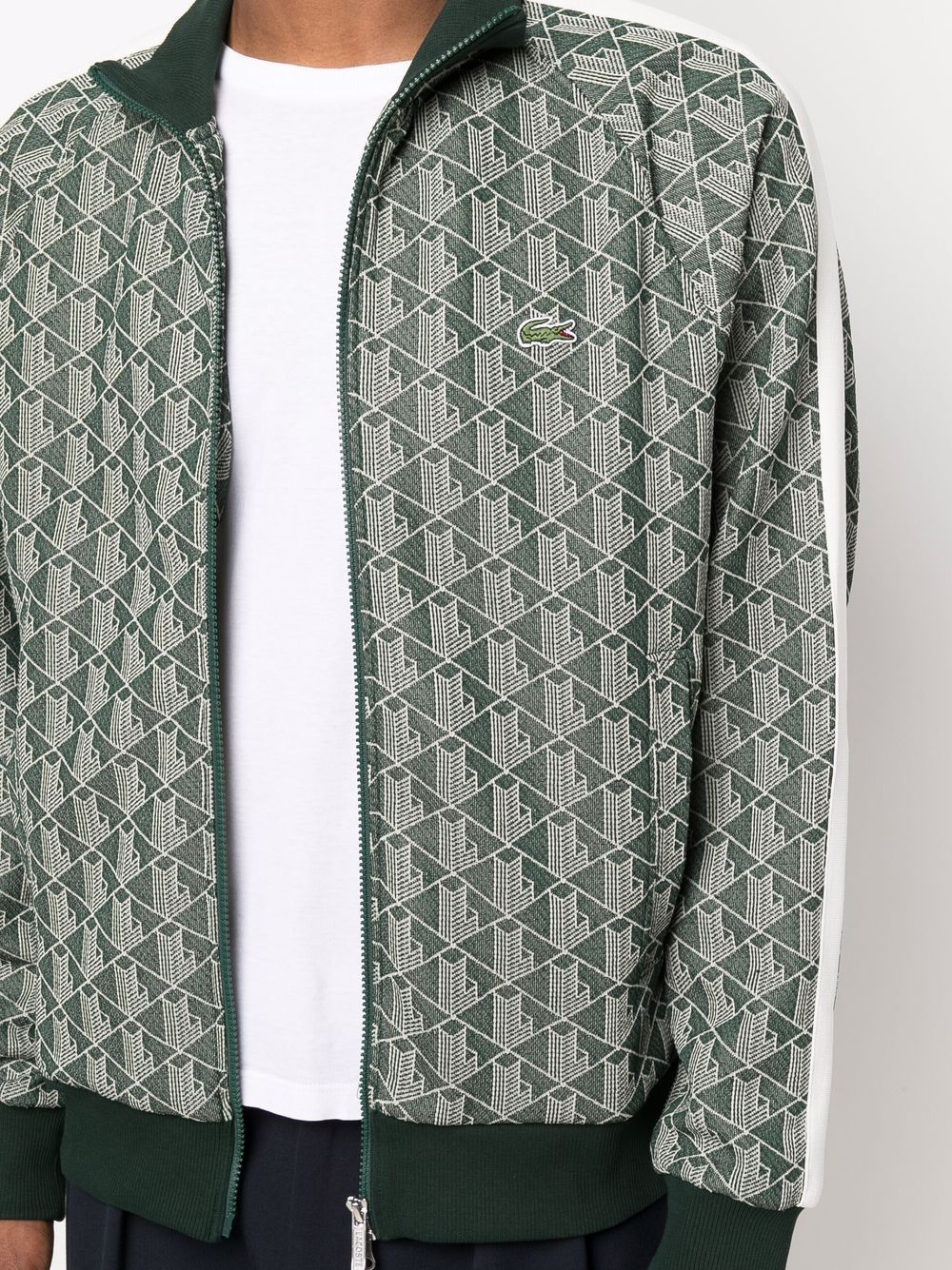 LACOSTE LOGO-PATCH ZIP-UP JACKET