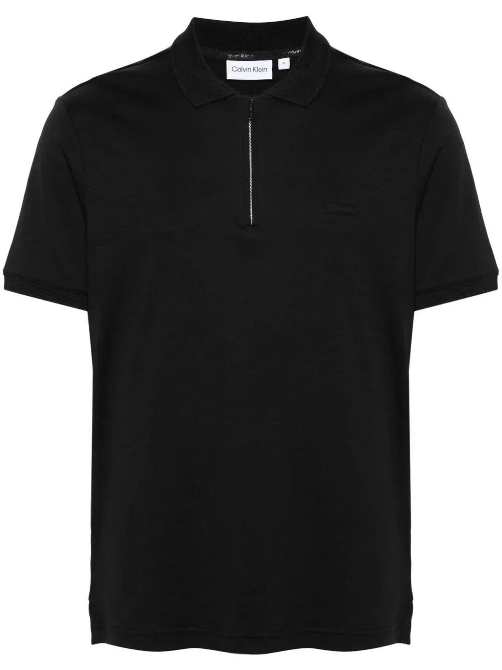 Calvin Klein logo-patch organic cotton polo shirt