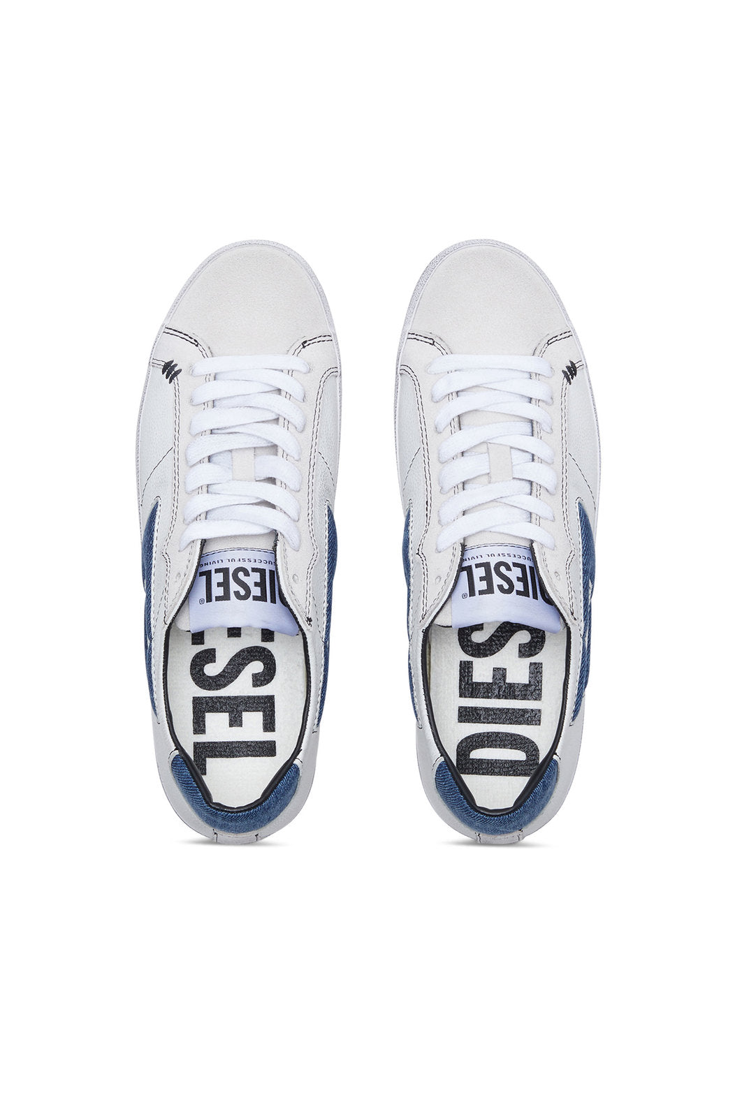 Diesel S-LEROJI LOW - SNEAKERS WITH DENIM ACCENTS