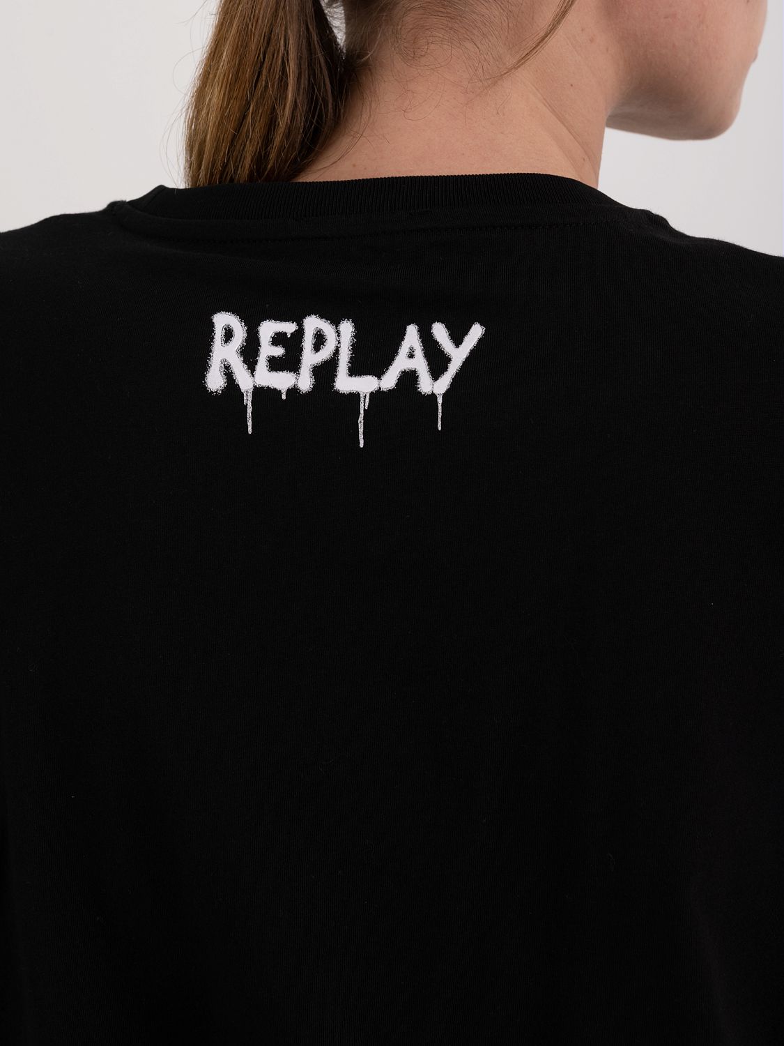 REPLAY BOXY FIT T-SHIRT WITH PRINT