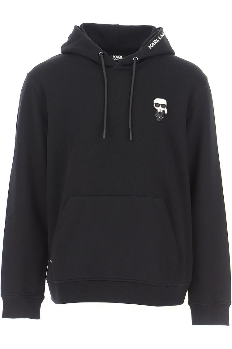 KARL LAGERFELD BLACK COTTON HOODIE