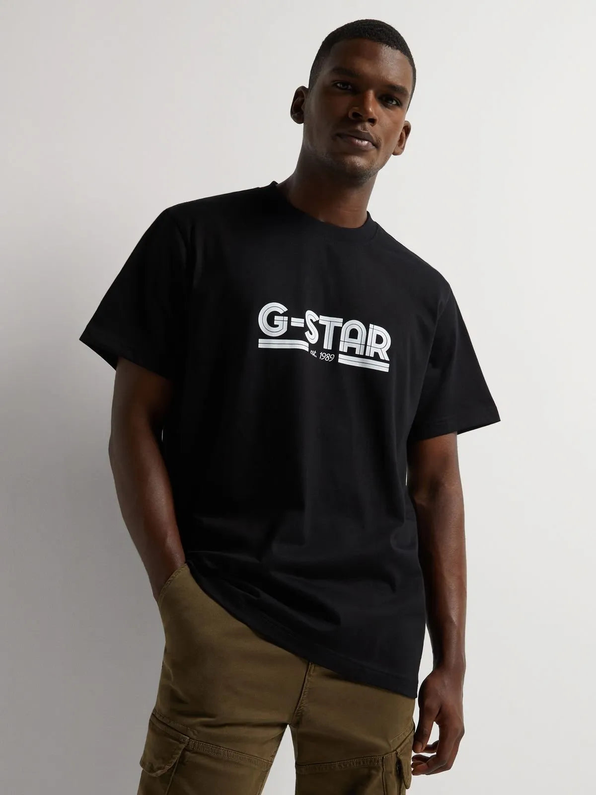 G-Star Unisex Line Script Black Loose T-Shirt