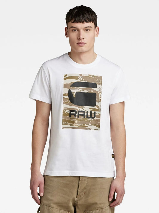 G-Star Men's Camo Box Graphic White T-Shirt