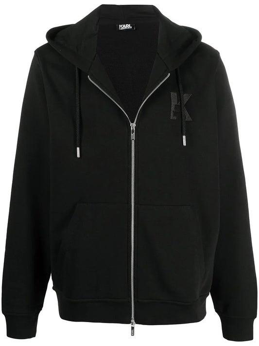 Karl Lagerfeld K embroidery zip-up hoodie