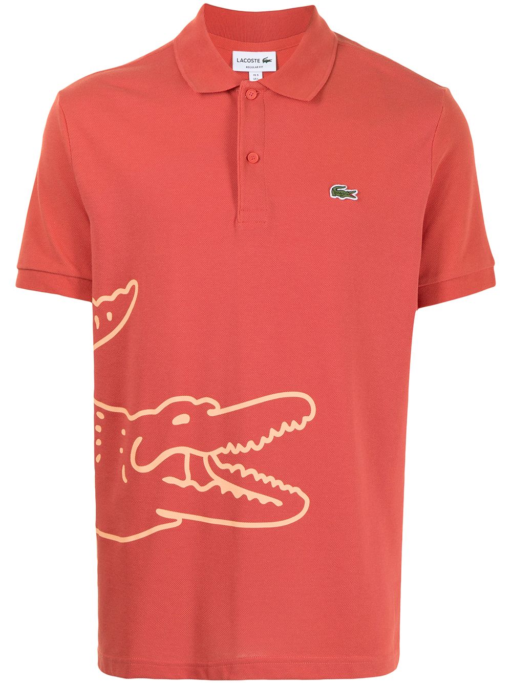 LACOSTE LOGO-PRINT SHORT-SLEEVED POLO SHIRT