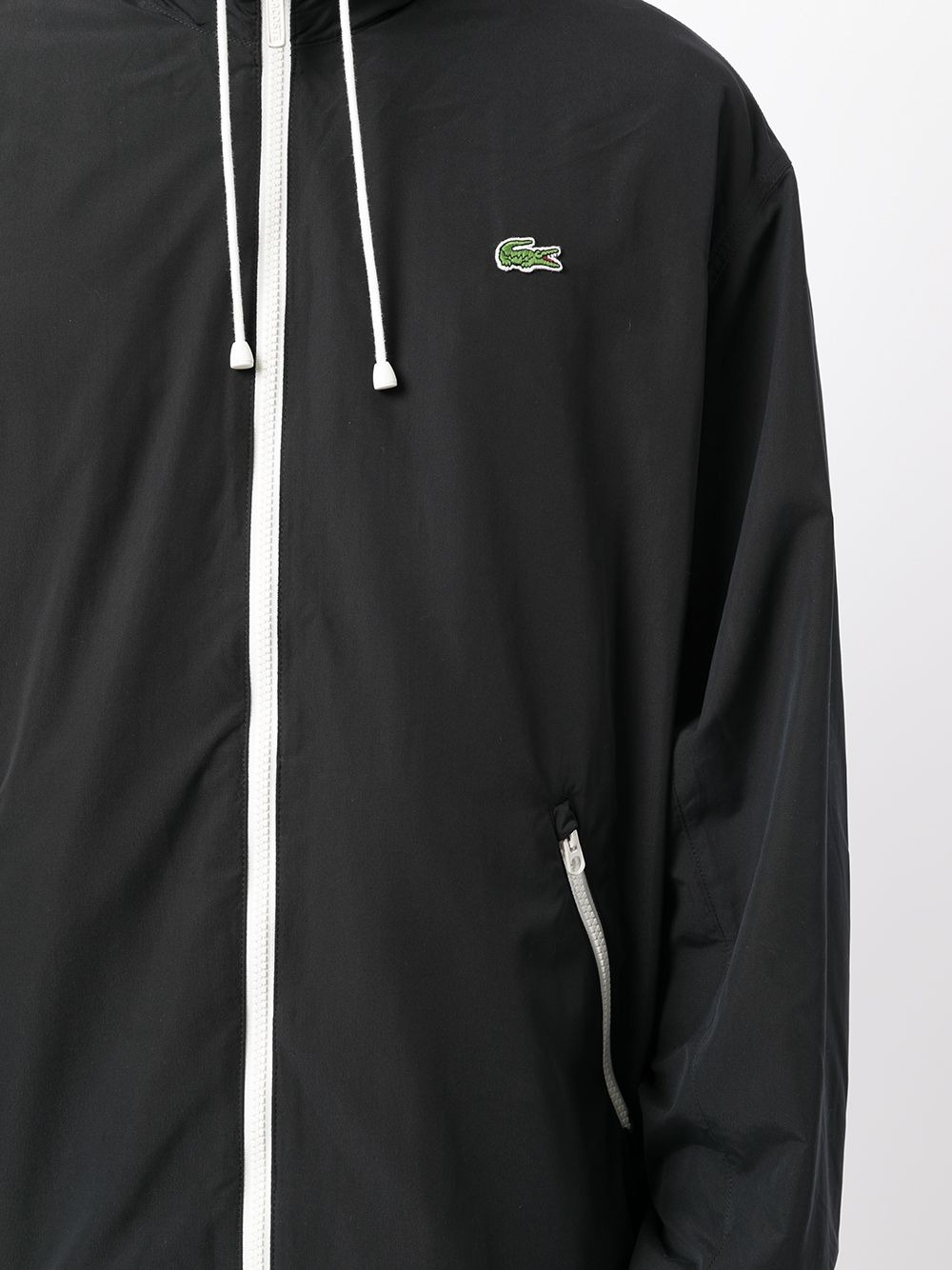 LACOSTE LOGO-PATCH HOODED JACKET