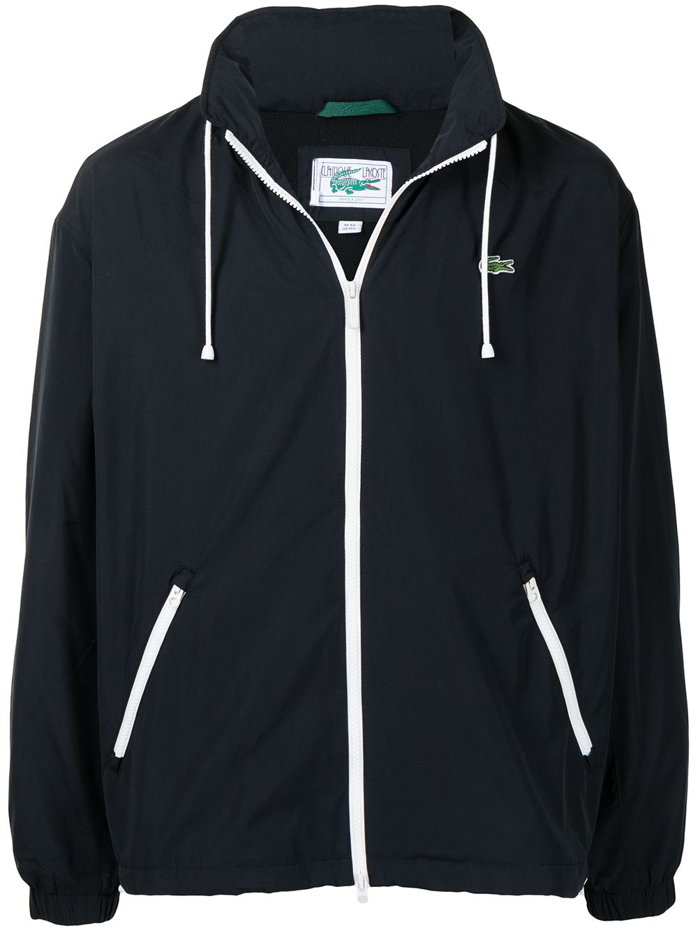 LACOSTE LOGO-PATCH HOODED JACKET