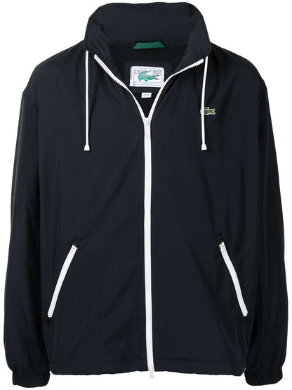 LACOSTE LOGO-PATCH HOODED JACKET