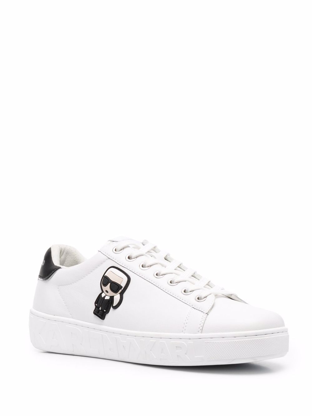 Karl Lagerfeld Ikonic logo-patch leather sneakers