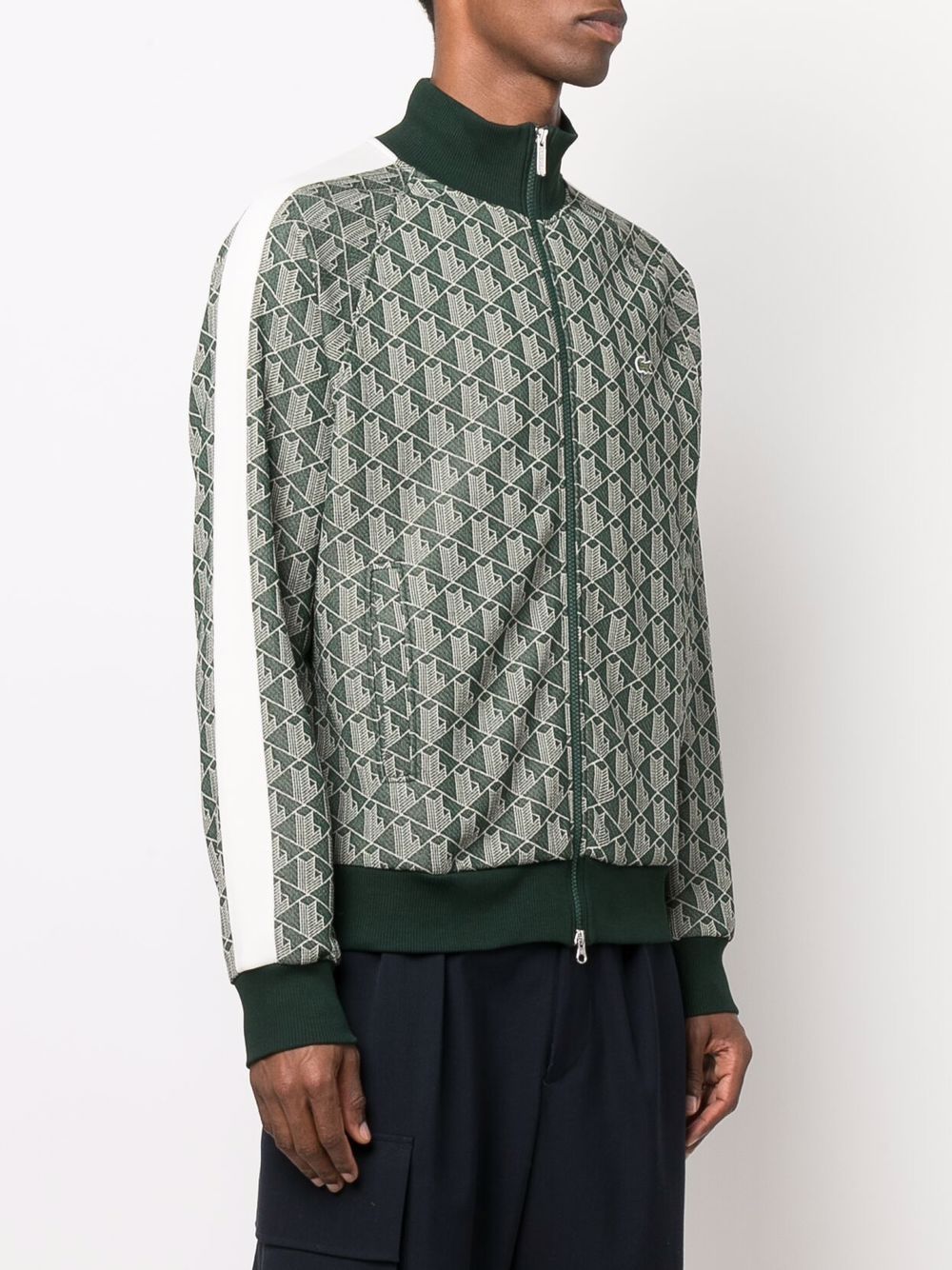 LACOSTE LOGO-PATCH ZIP-UP JACKET