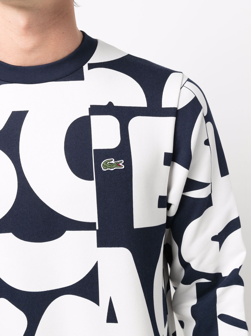 LACOSTE LIVE LOGO-PRINT PANELLED SWEATSHIRT