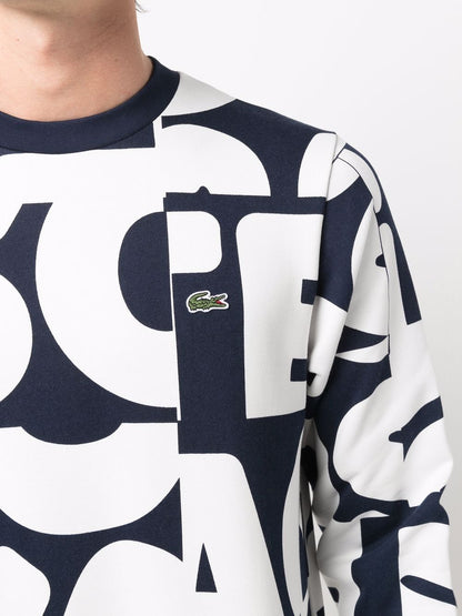 LACOSTE LIVE LOGO-PRINT PANELLED SWEATSHIRT