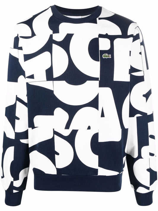 LACOSTE LIVE LOGO-PRINT PANELLED SWEATSHIRT