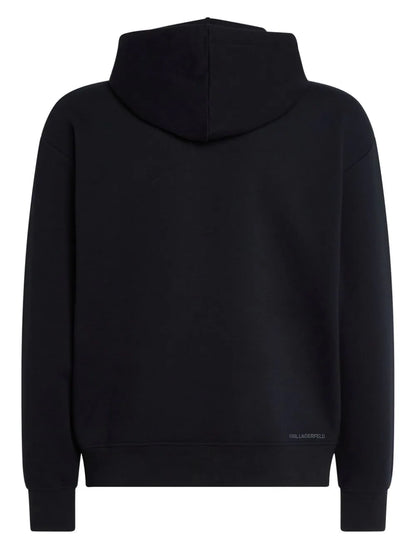 Karl Lagerfeld flocked-logo organic-cotton hoodie