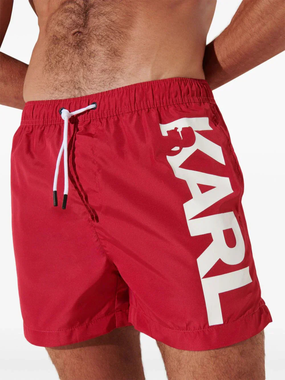 KARL LAGERFELD LOGO-PRINT SWIM SHORTS