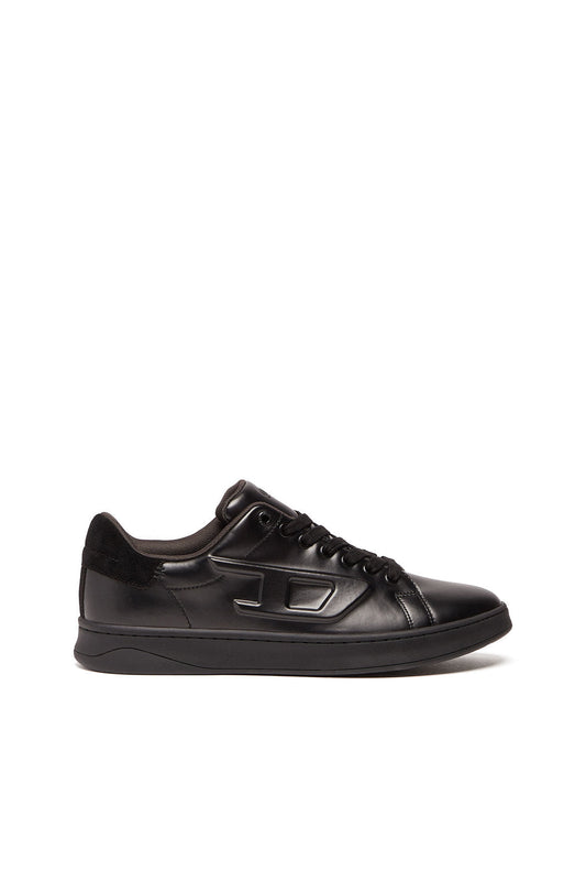 Diesel S-ATHENE LOW - METALLIC SNEAKERS WITH EMBOSSED D LOGO