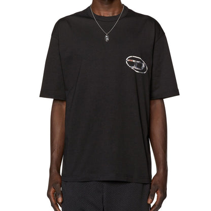 DIESEL T-WASH-L6 T-SHIRT WITH PLANET LOGO PRINT
