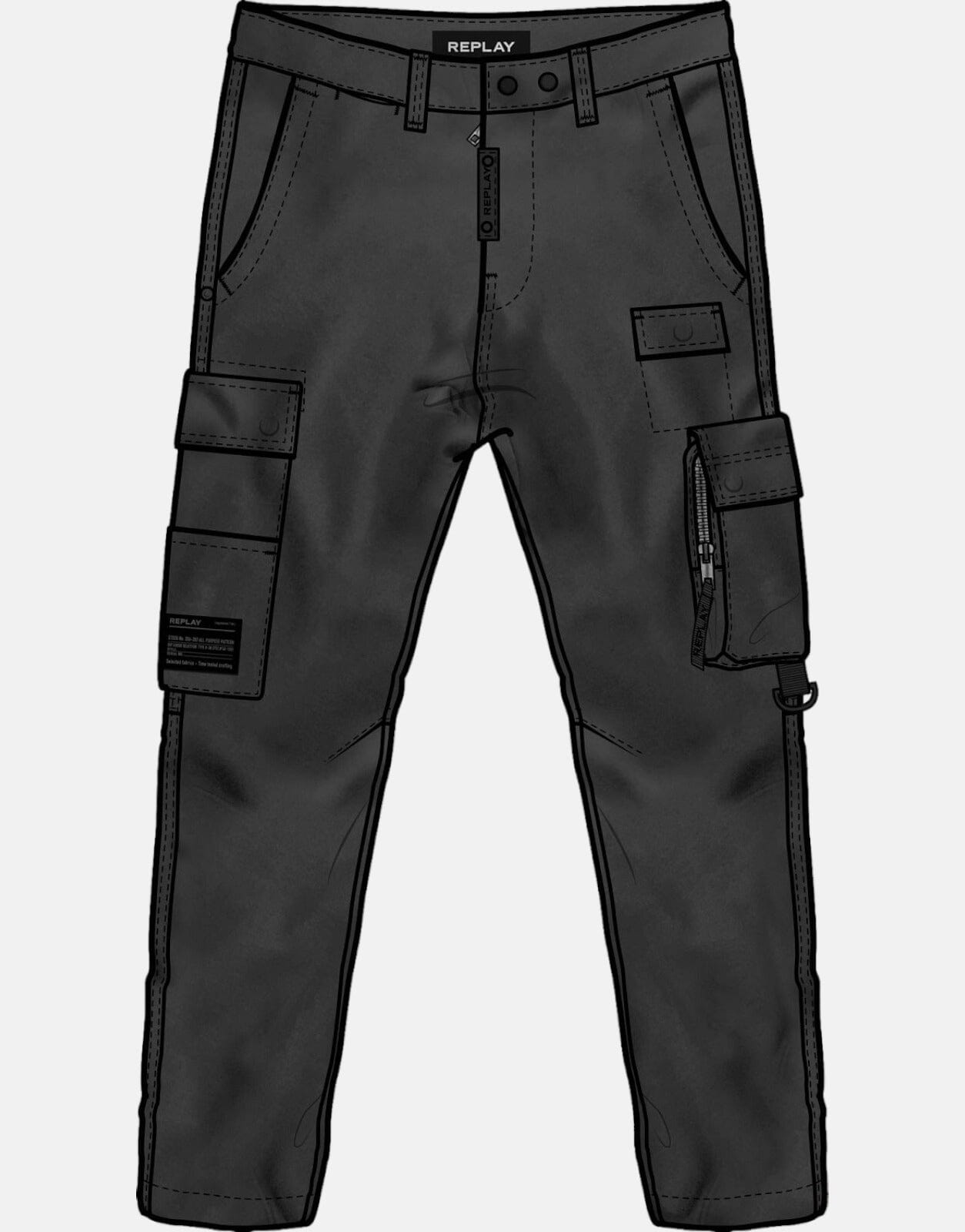 Replay Coated Cargo Jeans