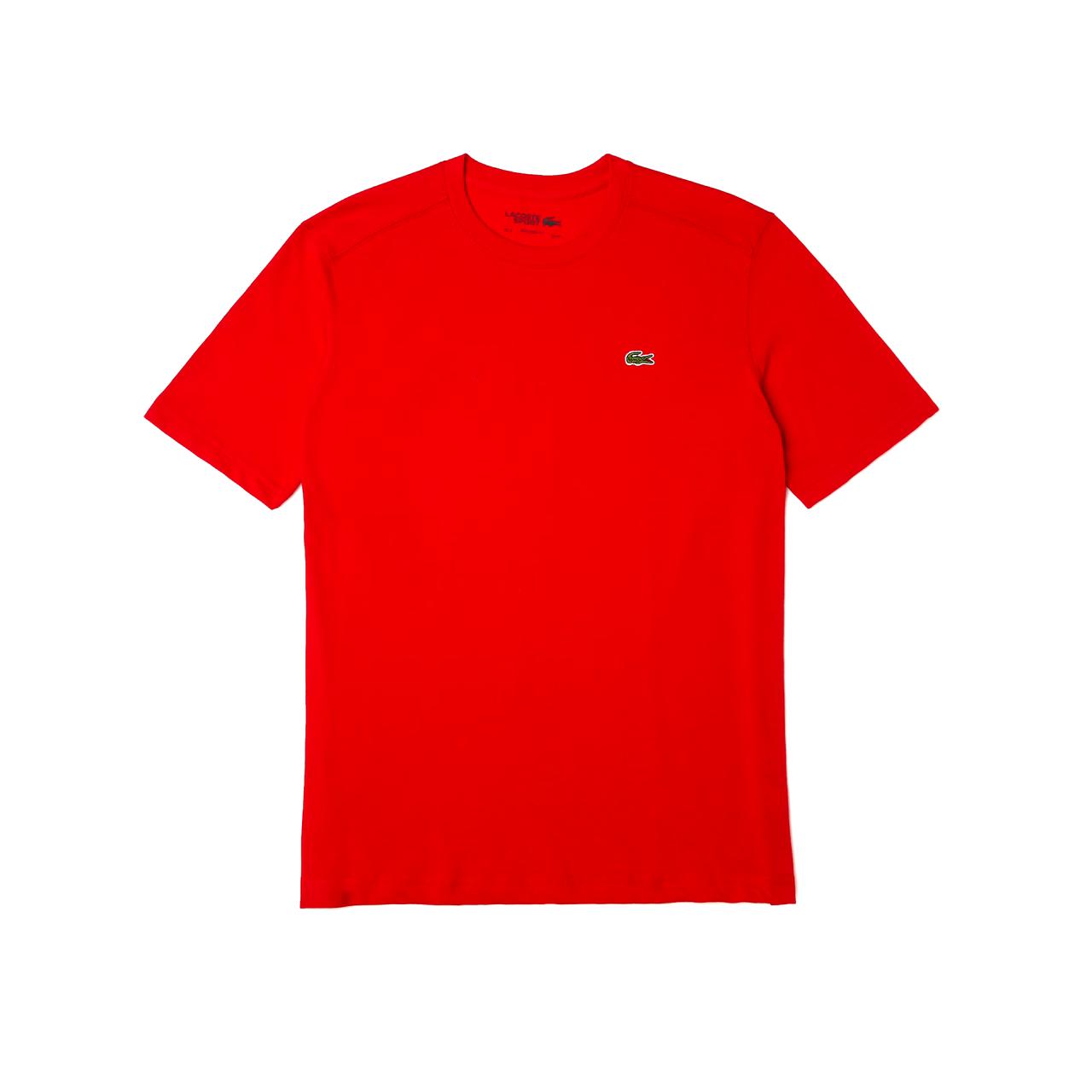 RED MEN'S LACOSTE SPORT BREATHABLE T-SHIRT