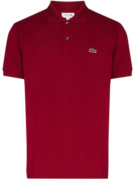 RED LACOSTE LOGO SHORT SLEEVE POLO SHIRT