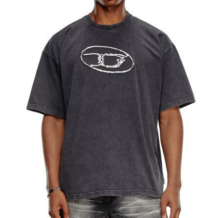Diesel T-Boxt-Q22 Faded T-shirt with Oval D print