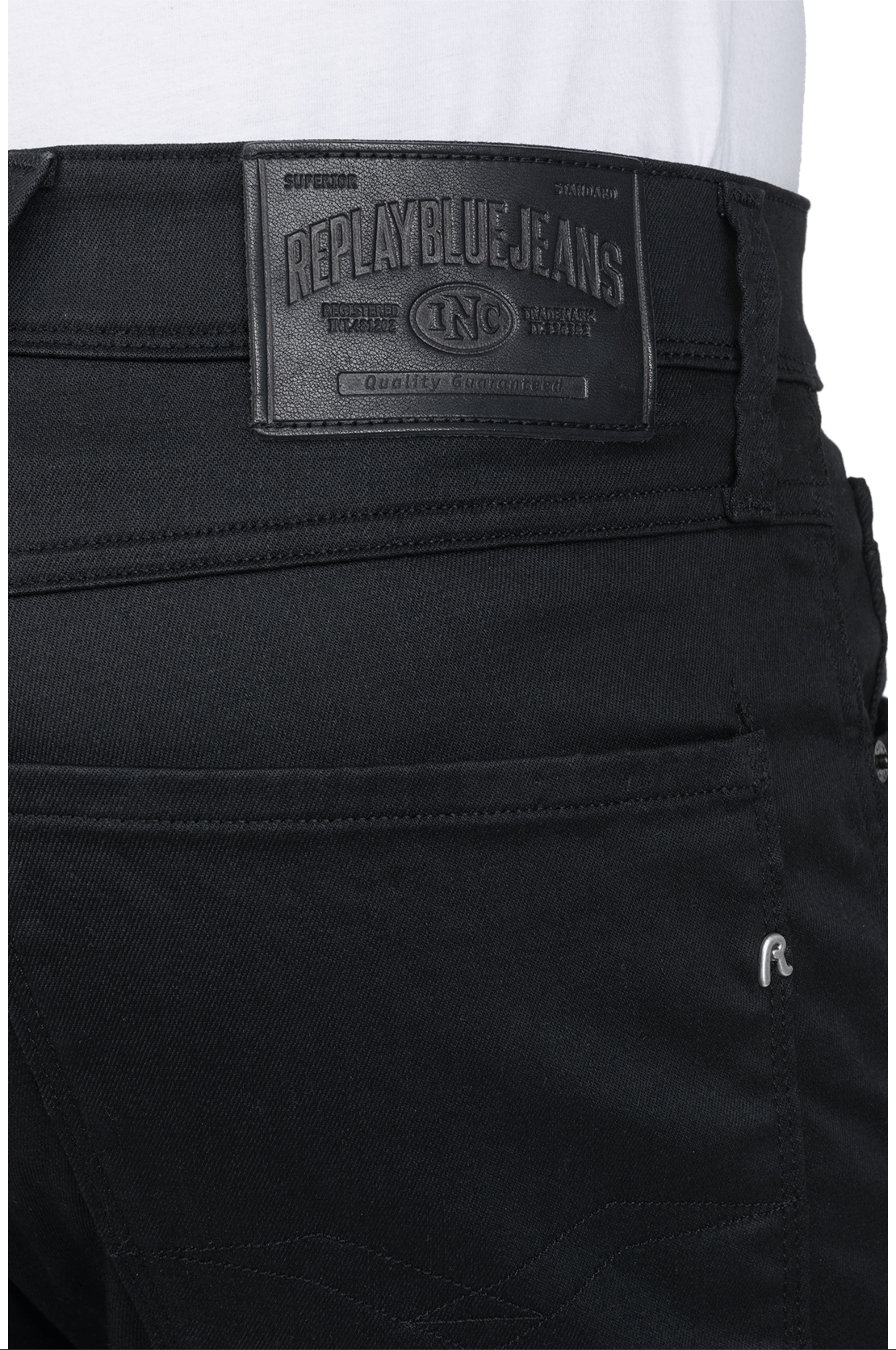 Replay ANBASS SLIM FIT WAX COATED DENIM JEANS