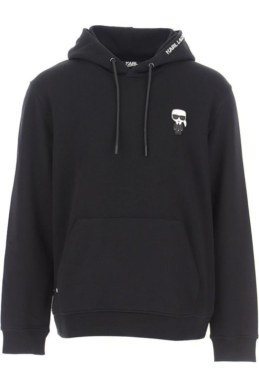 KARL LAGERFELD BLACK COTTON HOODIE