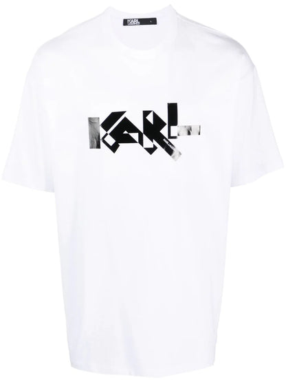 Karl Lagerfeld graphic-print cotton blend T-shirt